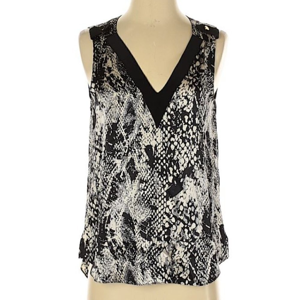 NEW Amanda Uprichard Animal Print Silk Blouse Top